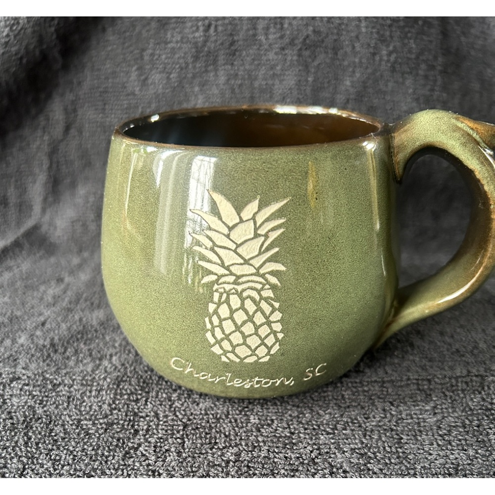 New green Charleston SC pineapple mug